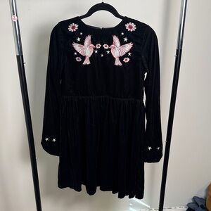 Girl's Stella McCartney Georgina Bird Embroidered Velvet Dress NWT Size 14+YRS